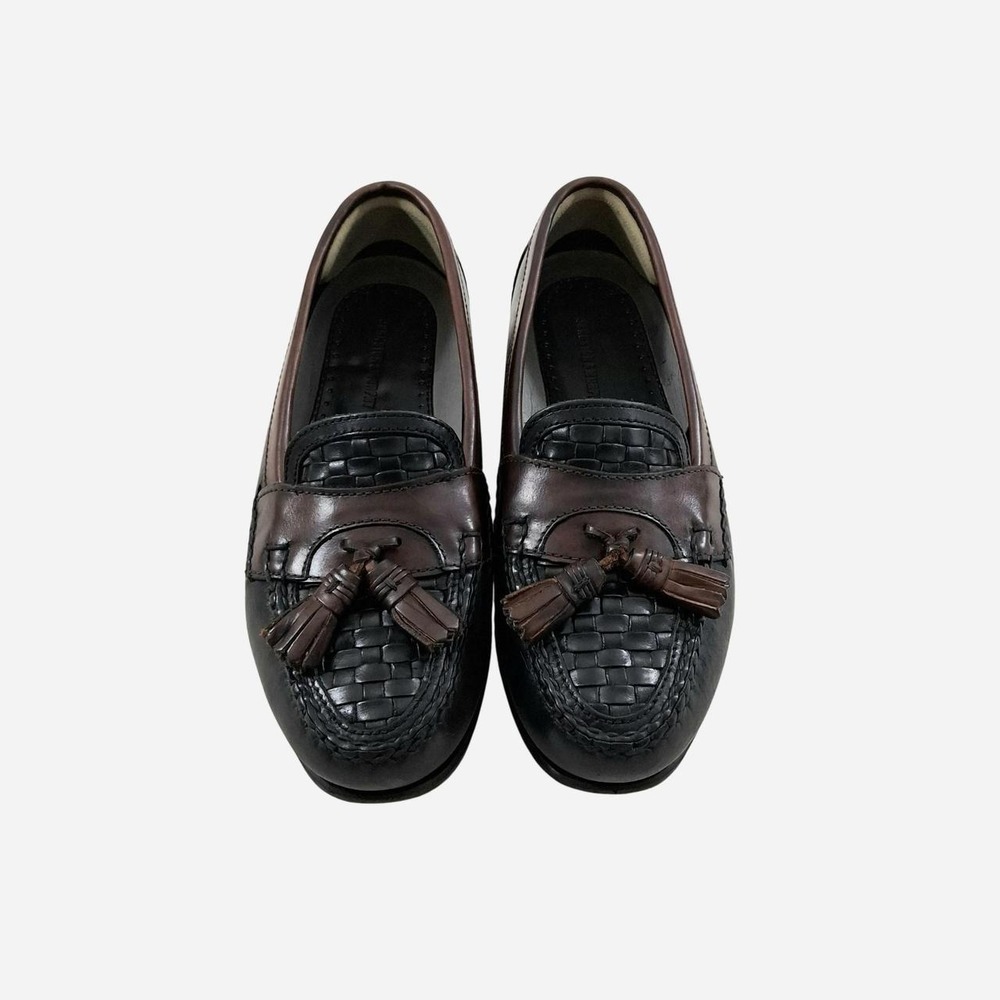 Johnston & Murphy Men's 9.5 W Woven Leather Two Tone Tassel Loafers Brazil